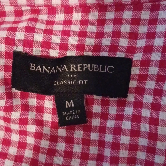 💙🌺Banana Republic Red and white button-down shirt - Picture 7 of 11